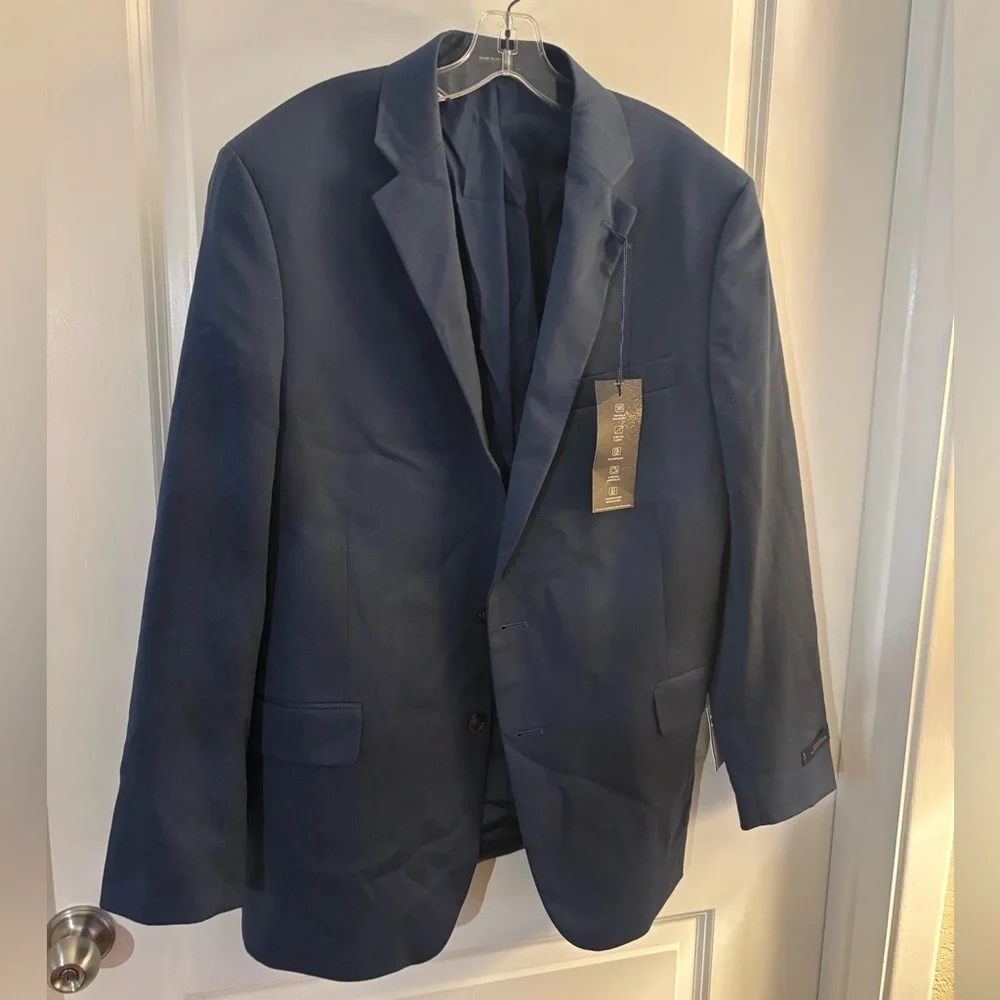Men's Stafford CoolMax Blue Blazer Sz 46R